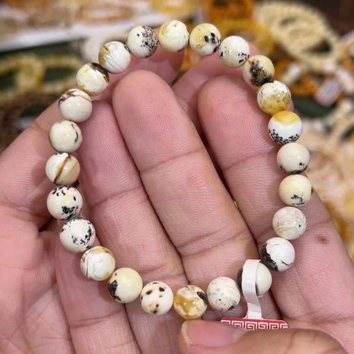 蜜蜡未镶嵌手链奥利奥特色7.8mm