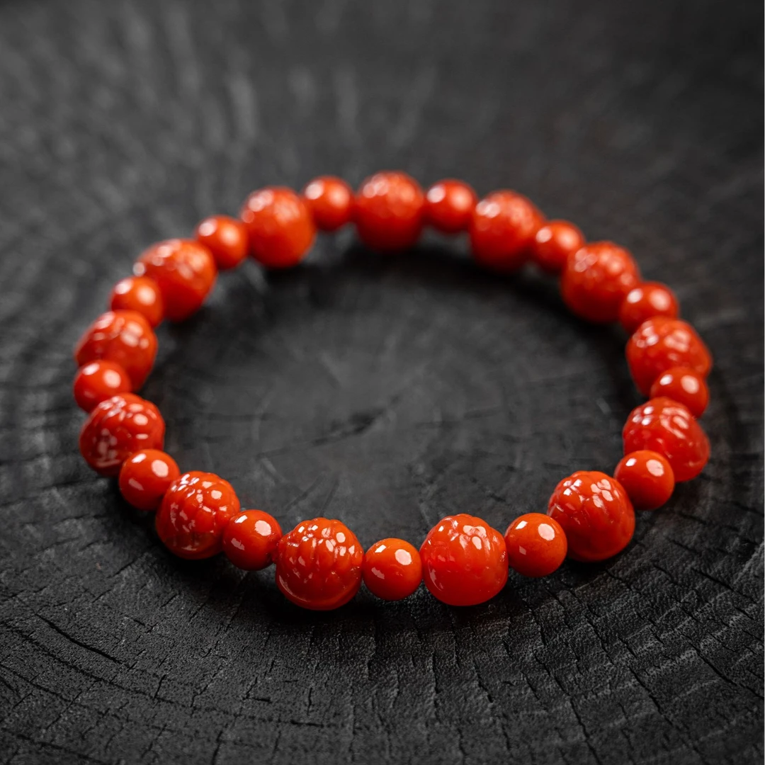 8mm，富甲单圈手串，火焰纹