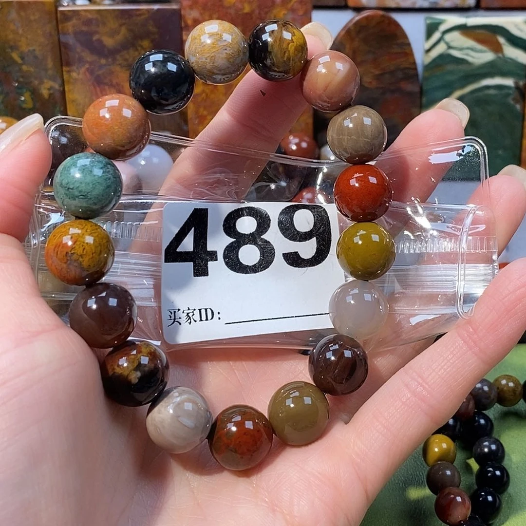 未镶嵌天然北票硅化玉手串硅化玉