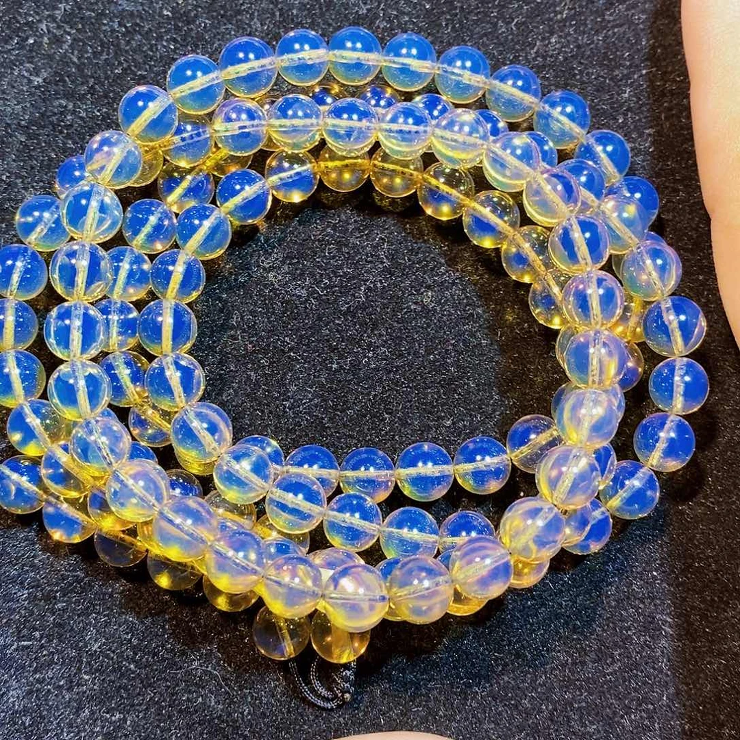 蓝珀未镶嵌珠宝奇石7mm佛珠