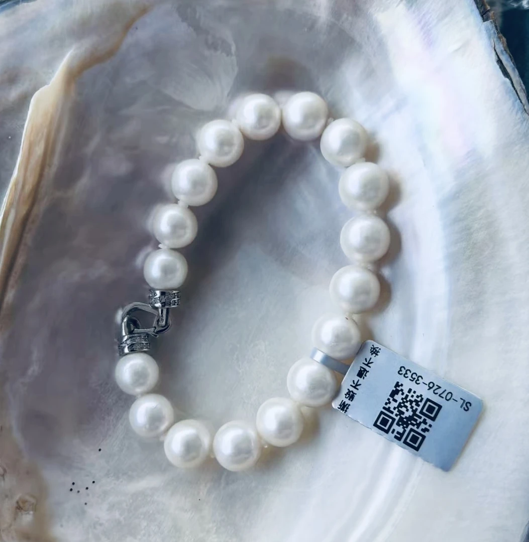 【小乐甄选】 S925银 淡水珍珠镜面珠光手链 8-10mm 726