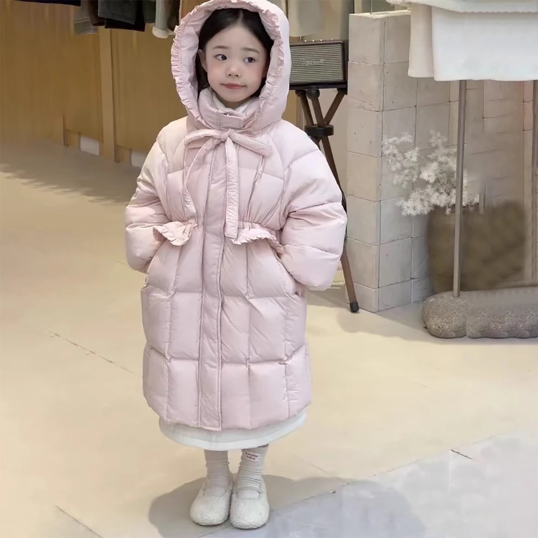 女童长款棉衣冬季2025新款公主风外套女宝宝洋气加厚保暖羽绒棉服