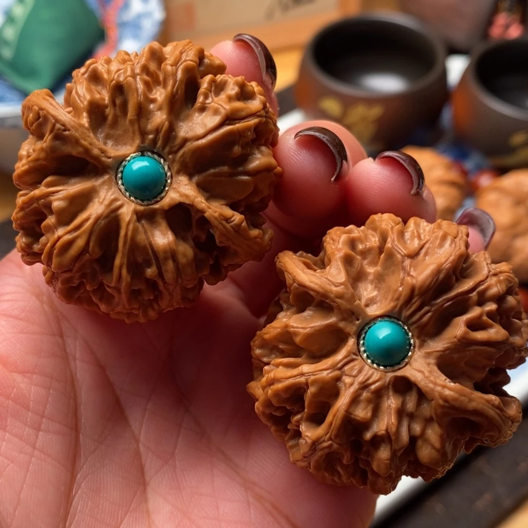 把件文玩核桃43尺全品苹果园狮子头