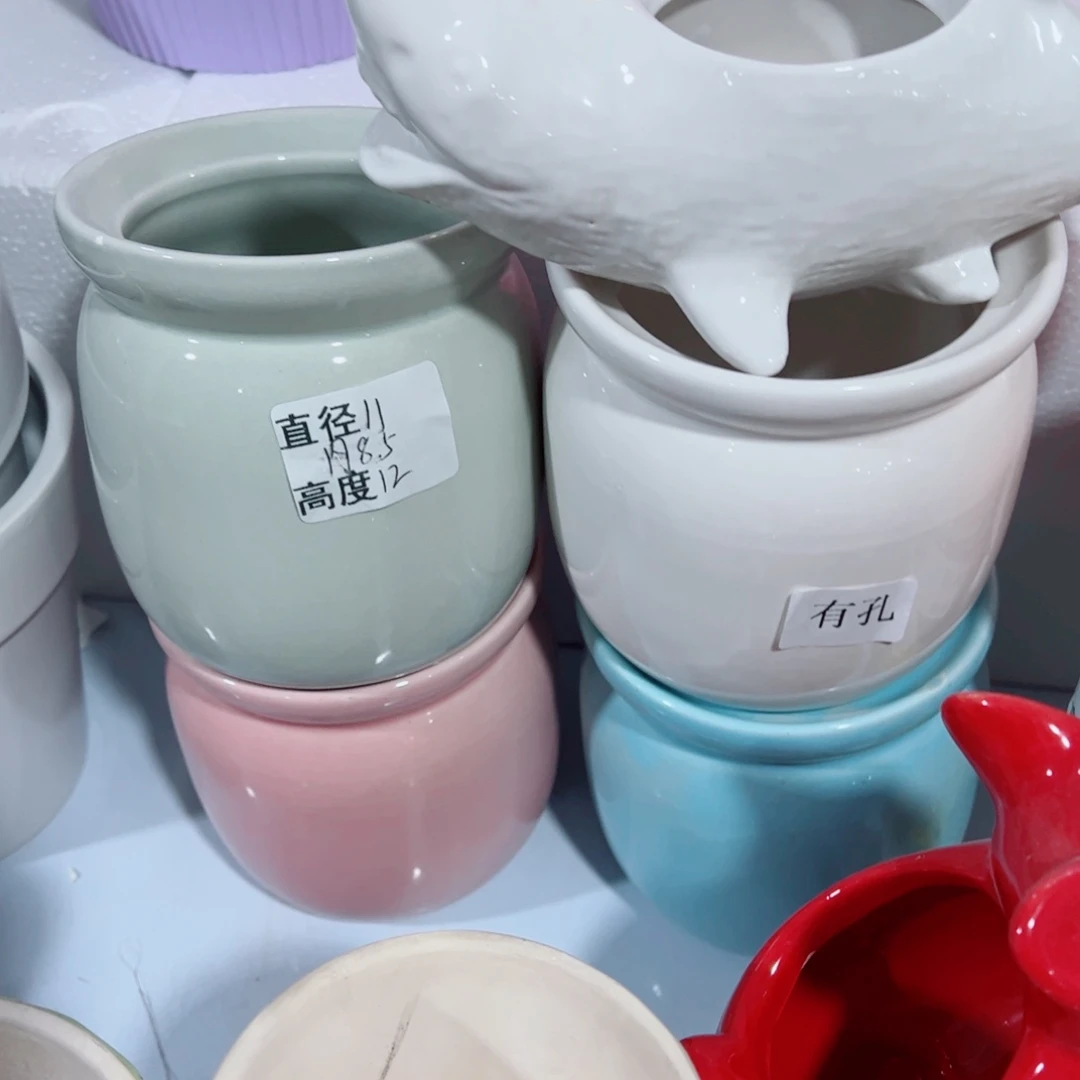 有孔，陶瓷花盆满10米包邮发货