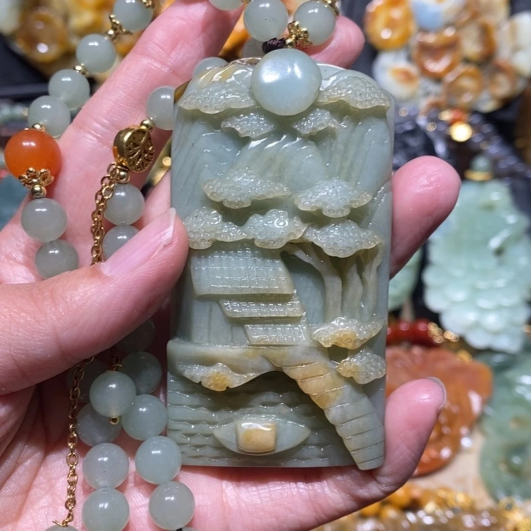 【闪购商品】蛇纹石玉颈饰合金