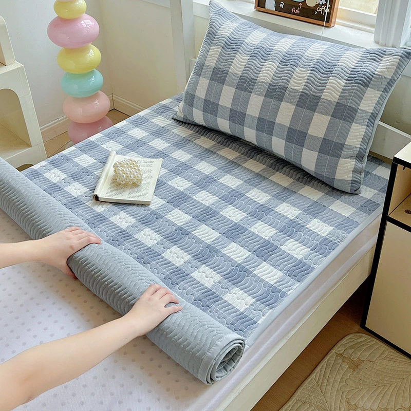 学生宿舍纯棉床盖带防滑绑带0.9米床垫单人床全棉薄款垫单120x200