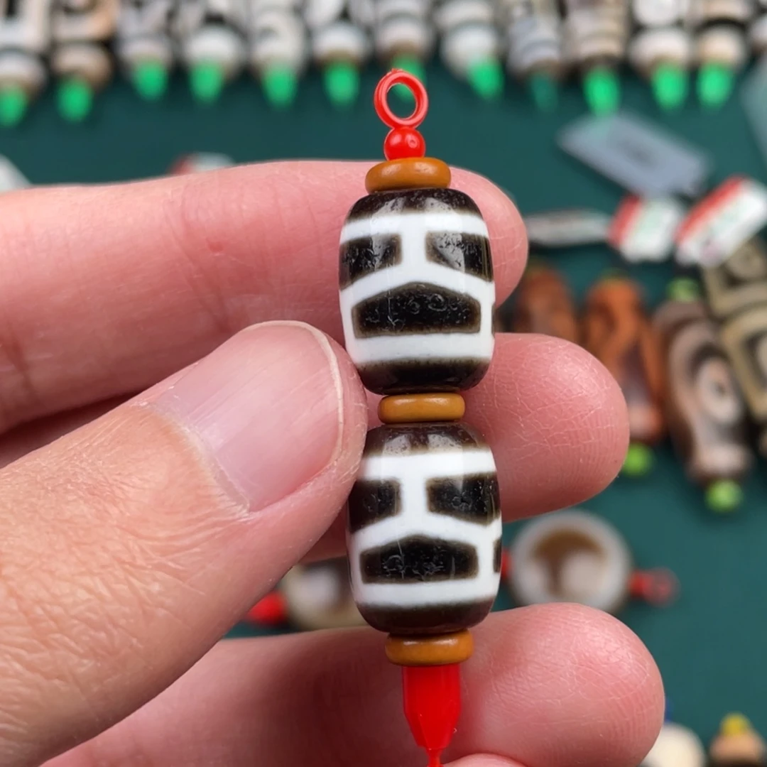 玛瑙/玉髓裸珠14 11 龟背图腾1串