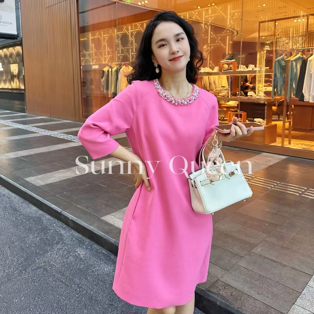 【晓晴的私服3】   手工钉珠-春梅粉原创设计 2025秋季新款磨毛感