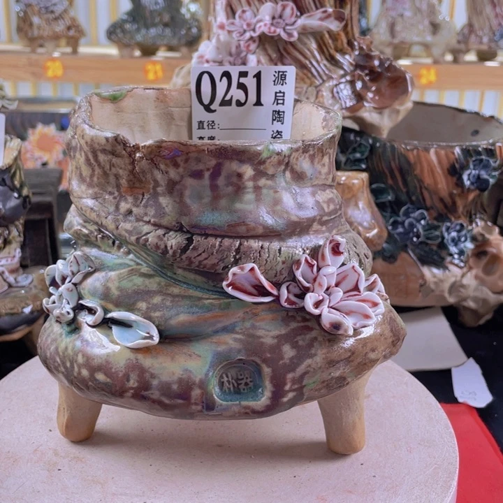 紫砂花盆景德镇陶瓷251瑕疵