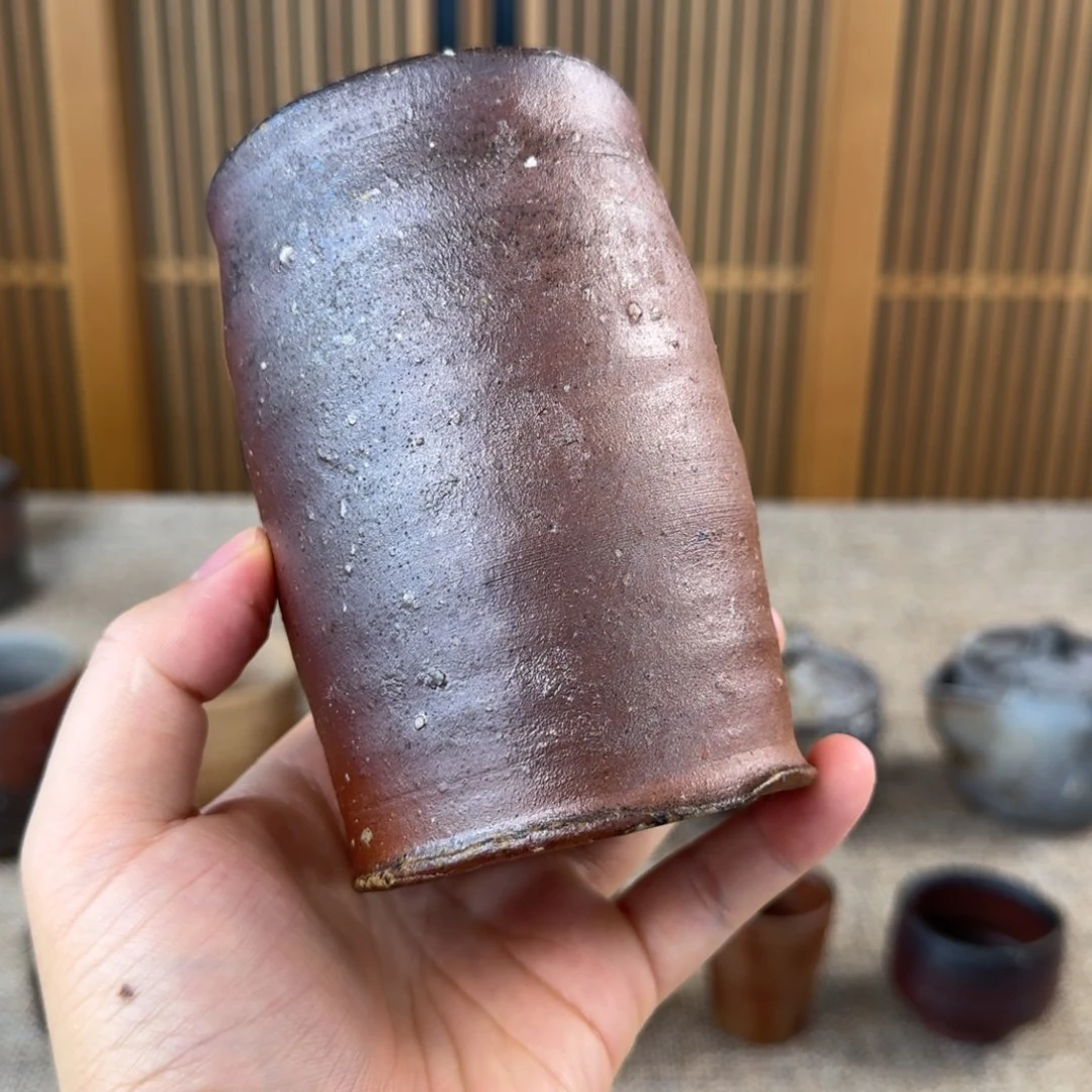 中村六郎 备前烧啤酒杯