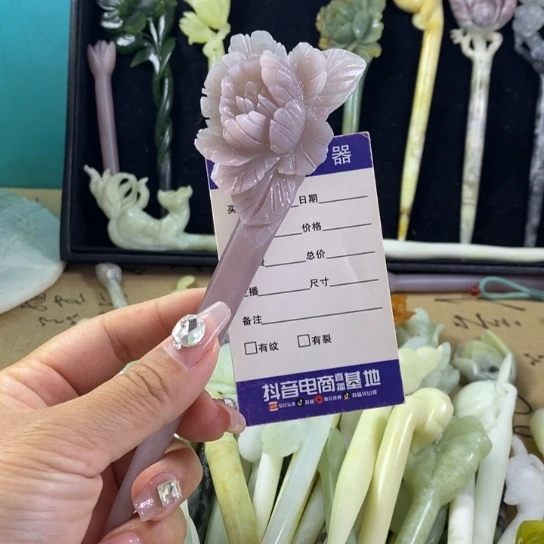 蛇纹石玉未镶嵌岫玉发簪曦*