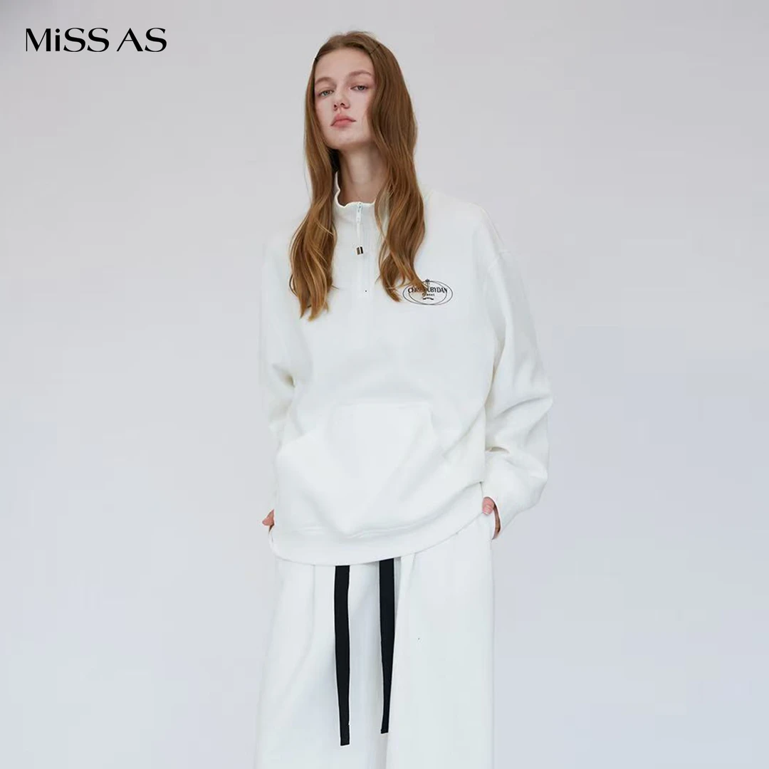 【CHRISOUBYDAN欧阳丹】白色立领印花长袖卫衣女25秋冬MISSAS买手店