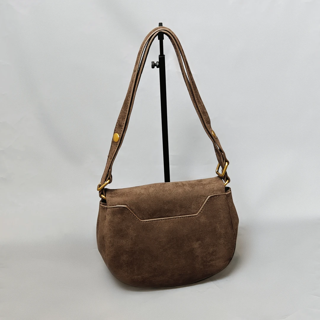 [710]秋冬返场棕色麂皮燕子包可单肩斜挎·PiBag