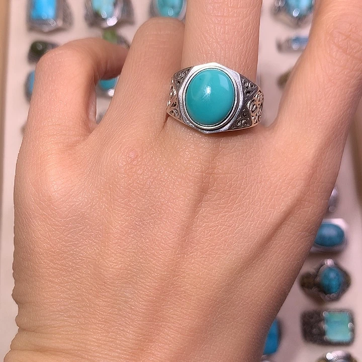 绿松石银S925镶嵌颈饰