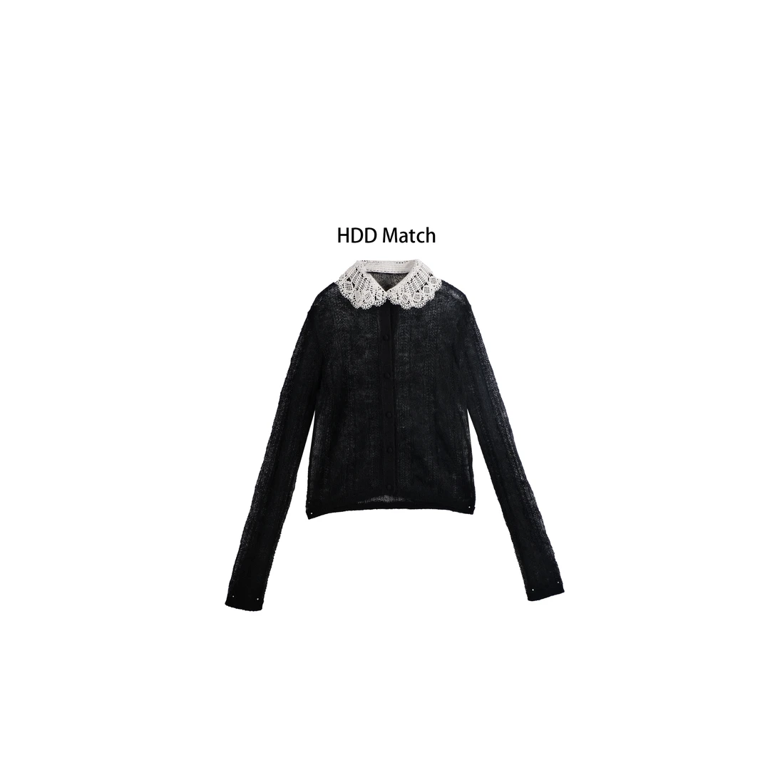 HDD Clothing "白茶清欢"春季女款定制拼接名媛上衣开衫 Y7405