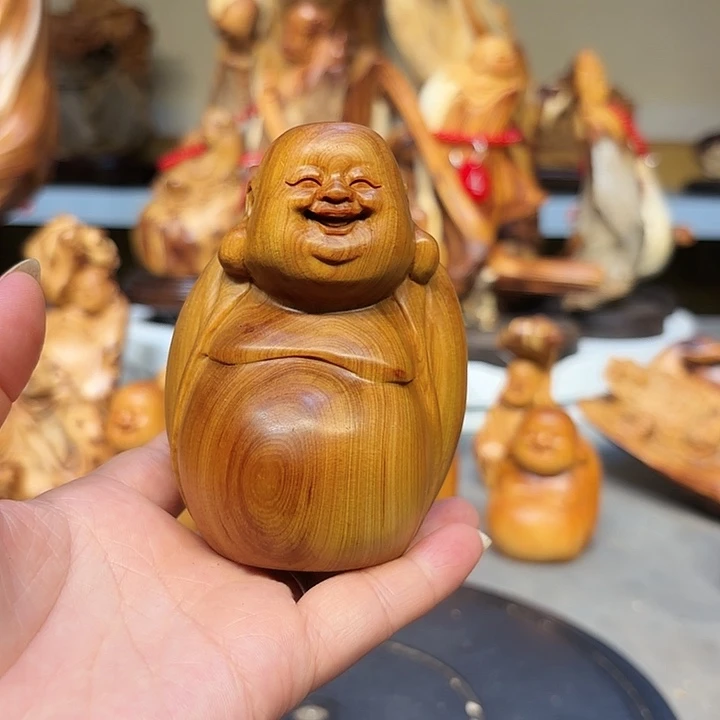 柏木太行崖柏弥勒佛