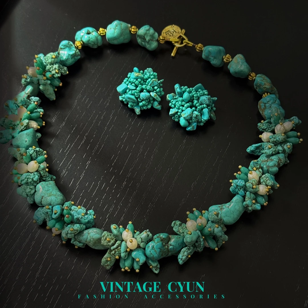 【沐羽珠宝】湖北绿色手工百搭随型女款时尚项链套装12020