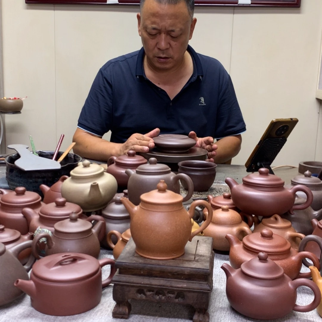 茶壶紫泥黄降坡复古旭帽180 C半手工制作
