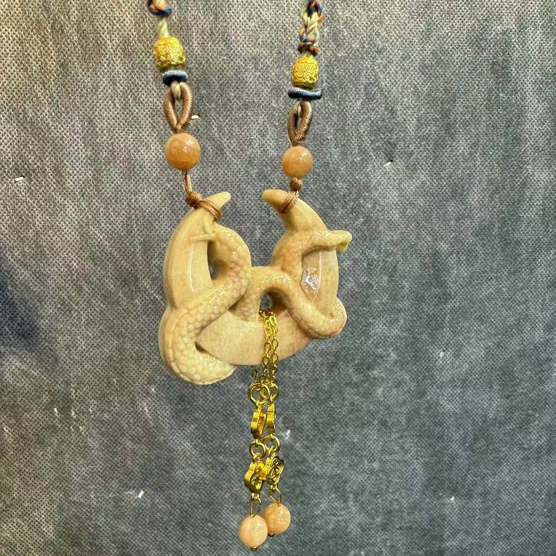 【福蛇盘月】蛇年限定岫玉原创设计卫衣链毛衣链时尚款多样性发一个