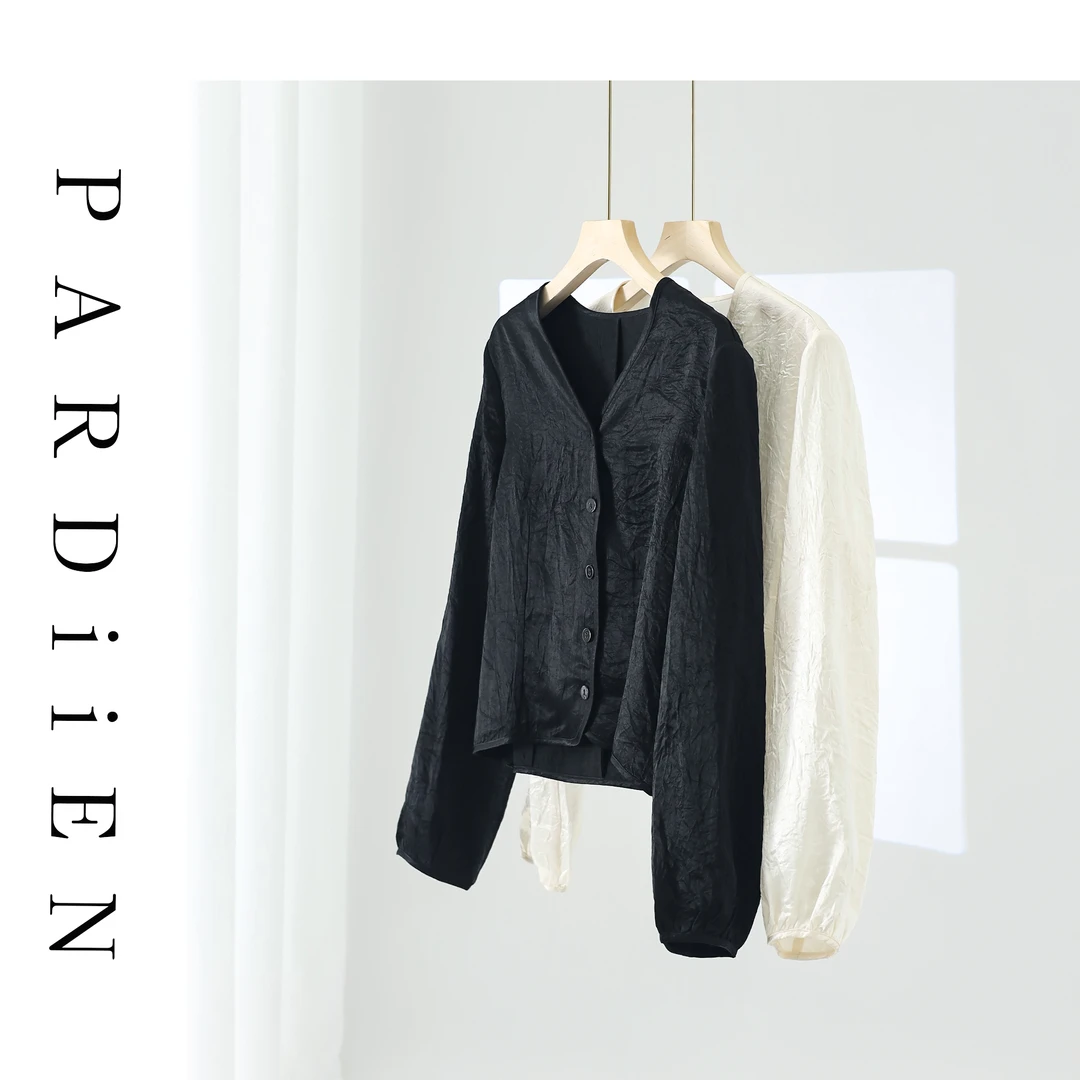 【北总严选】帕迪恩纯色醋酸V领外套3680