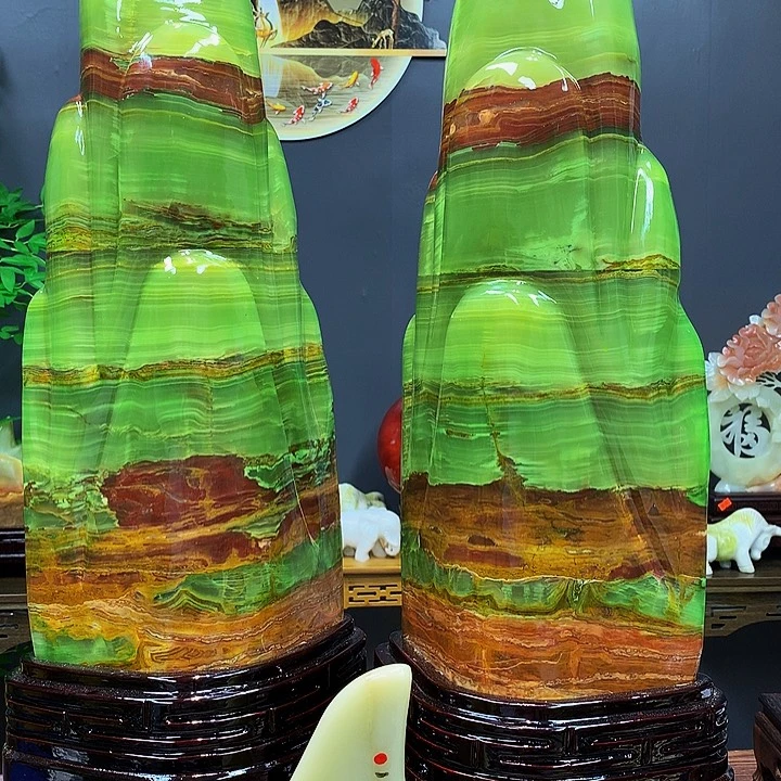 石材靠山摆件家居装饰品