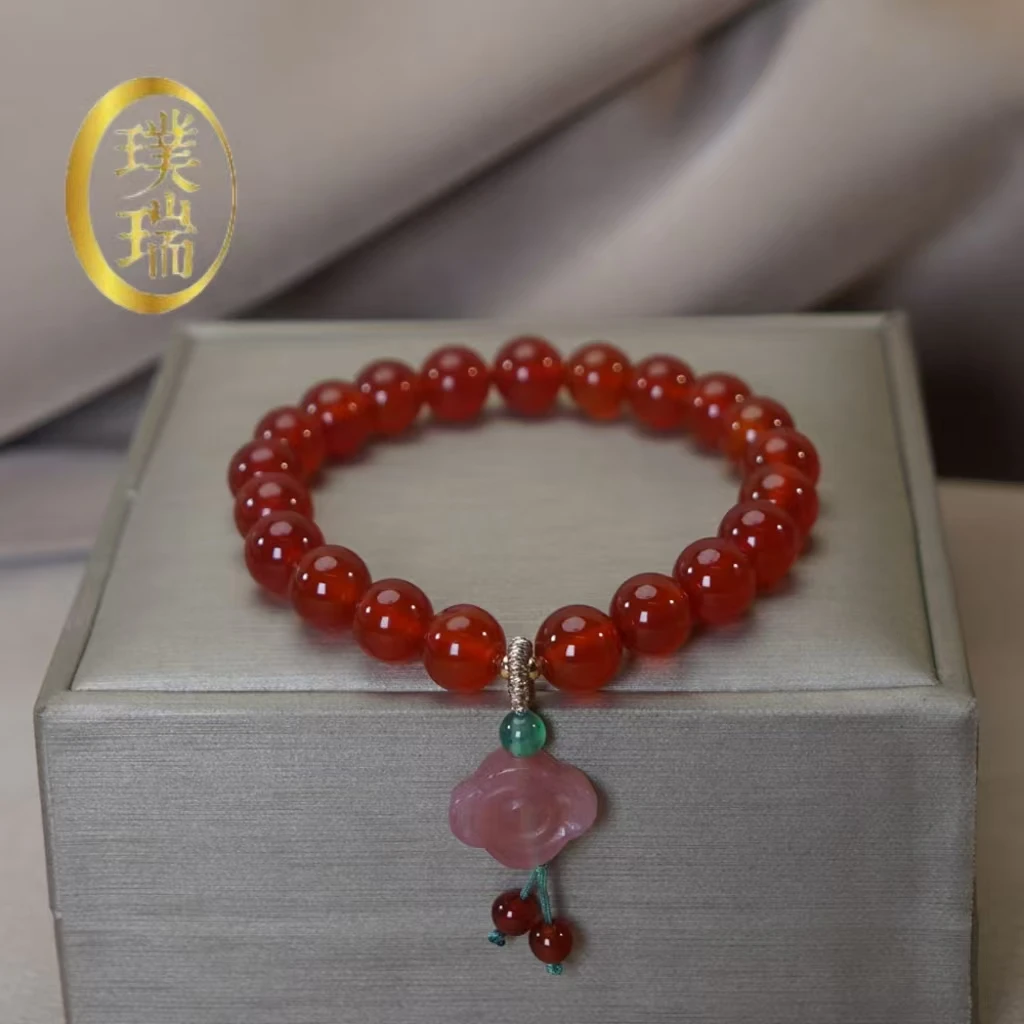 天然红玛瑙盐源玛瑙祥云手链 多样性发一SL484