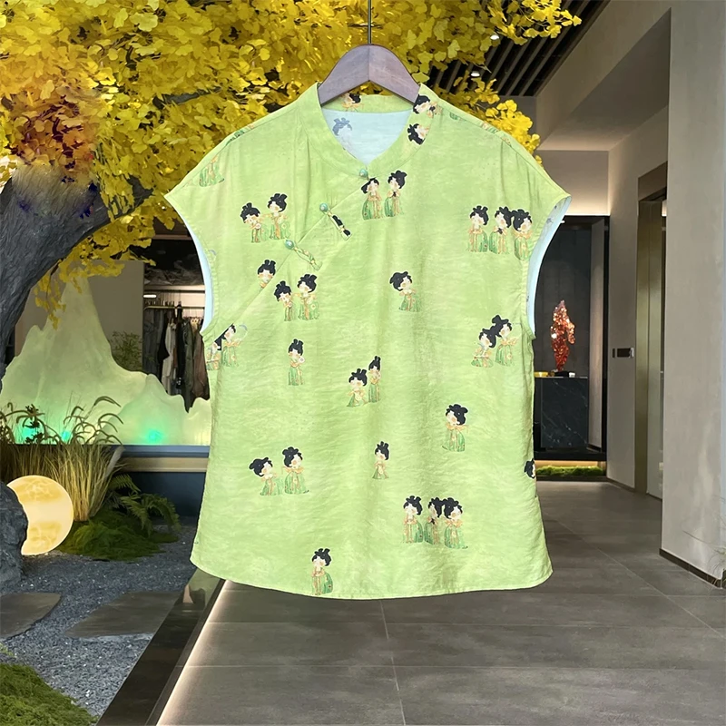 高级轻熟小众不撞款上衣女夏季2025年新款修身显瘦新中式国风衬衫