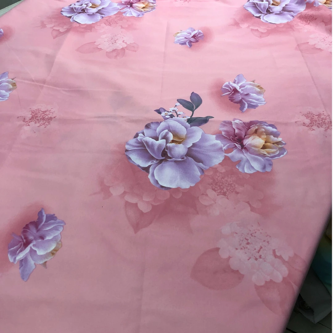 （瑕疵粉色）2.5*2.5高支纯棉粉色小花精致面料床单被套布头