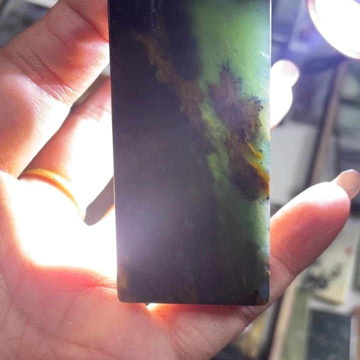 蛇纹石玉未镶嵌天然花玉平安无事牌