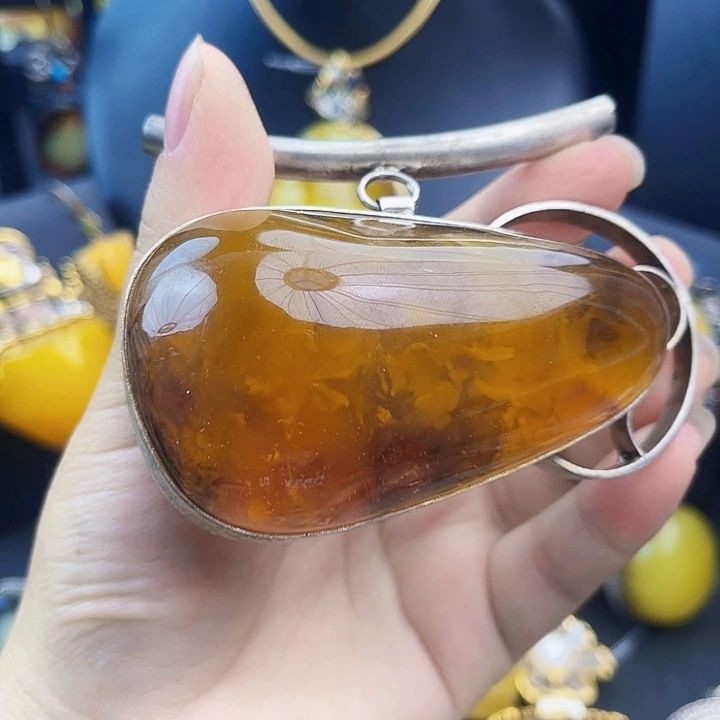 琥珀银S925镶嵌裸石