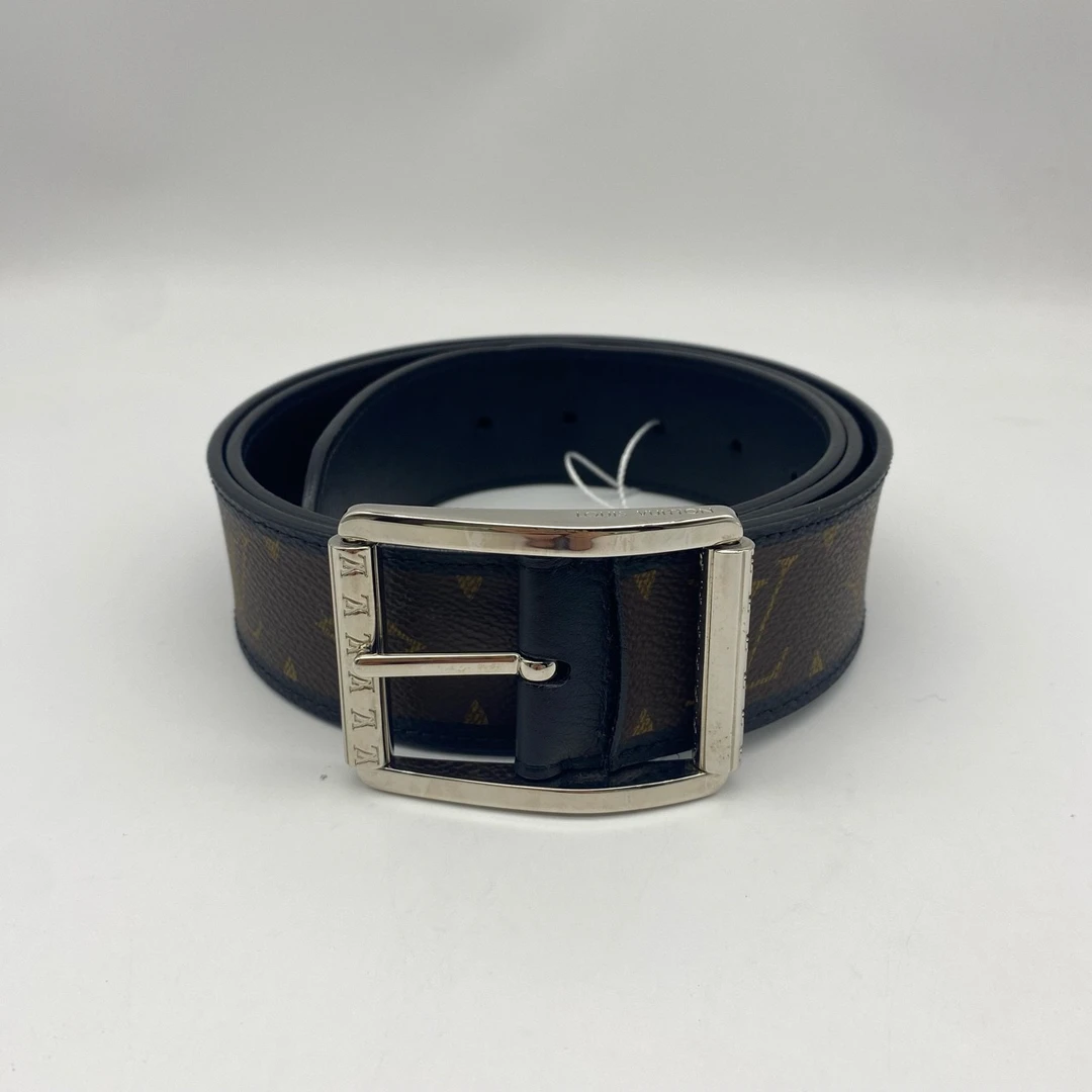 95新 LouisVuitton/路易威登 银针扣老花拼色100码皮带12826736