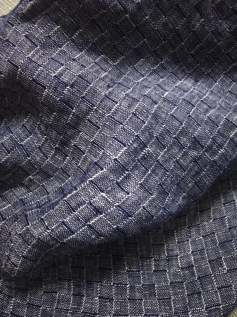 小棋盘格汉麻亚麻混纺【袍子连衣裙裤子面料】