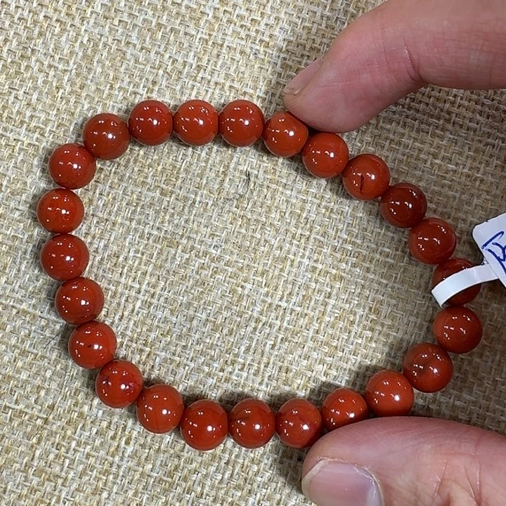 南红玛瑙未镶嵌手链手串原矿南红满肉满色柿子红8
