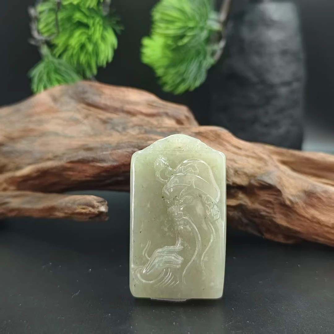 Z和田玉关公吊坠3932