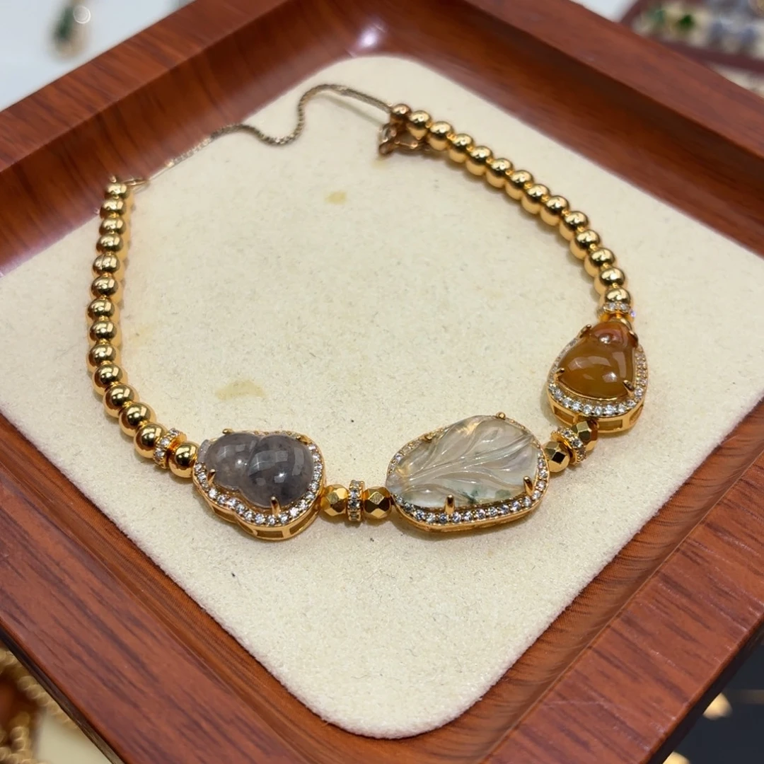 翡翠银S925镶嵌颈饰手链