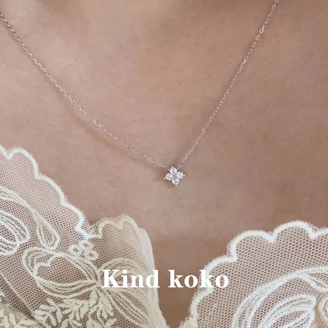 kind koko 钛钢项链 花朵锆石项链女百搭高级感吊坠钛钢锁骨链