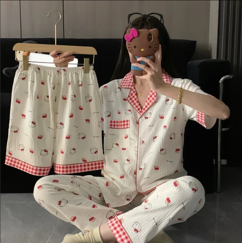 【3】101-180编号 短袖长裤睡衣女带胸垫公主风家居服