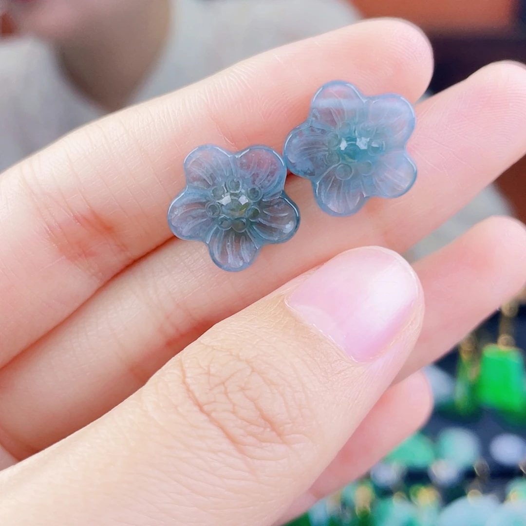 翡翠银S925镶嵌耳饰饰品