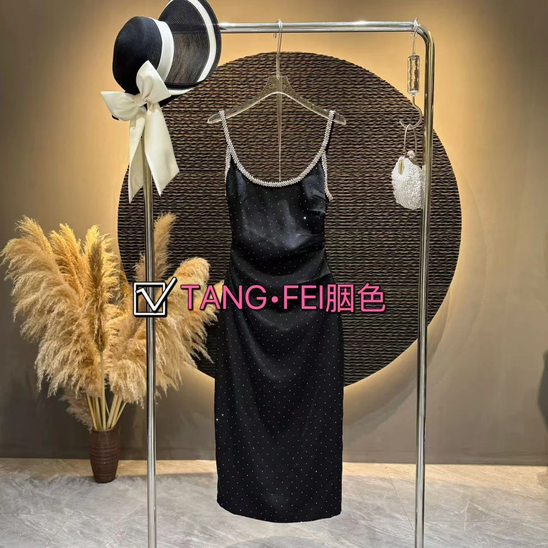 TANG-FEI胭色【神秘之夜】TF0051闪钻吊带连衣裙