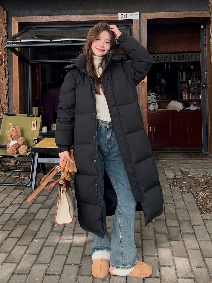 断码清仓白鸭绒羽绒服长款运动休闲秋冬百搭宽松加厚时尚