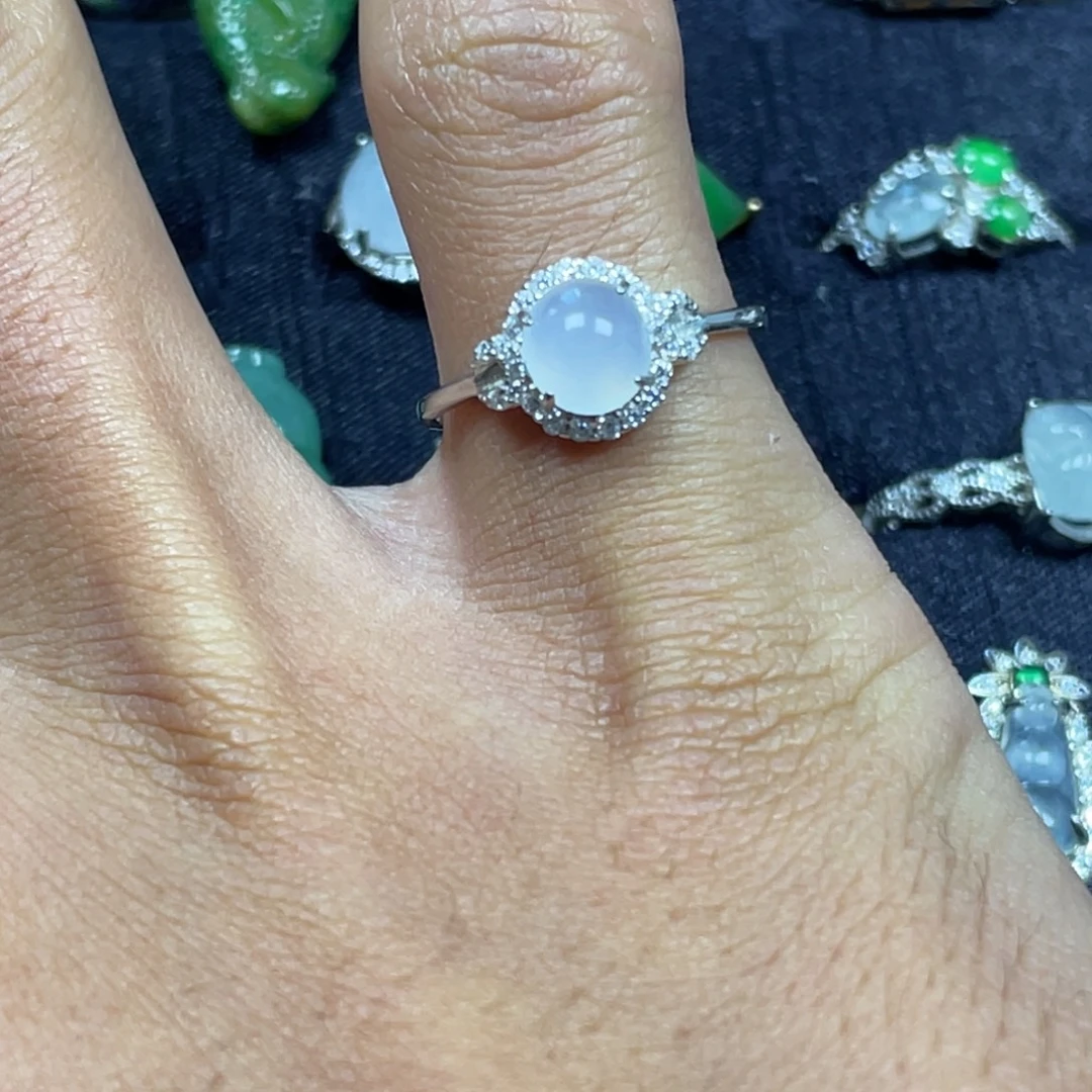 翡翠银S925镶嵌戒指