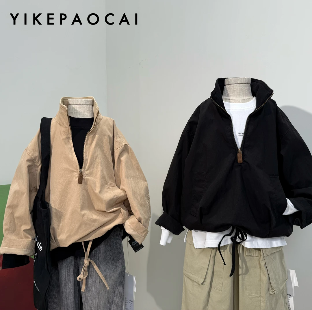 一颗泡菜「童装」66059《秋》 拉链套头冲锋夹克