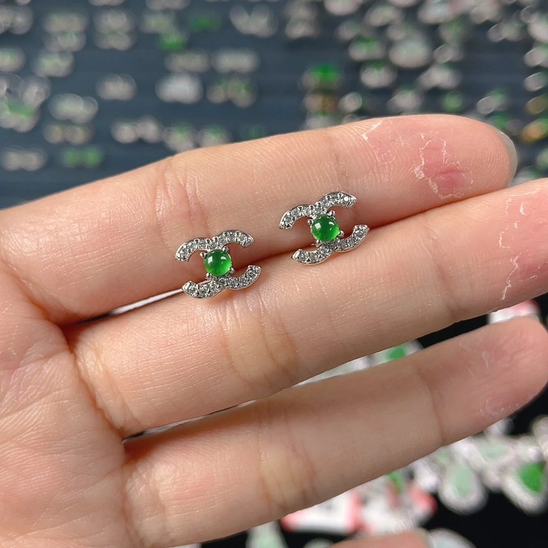 未镶嵌翡翠耳饰耳钉