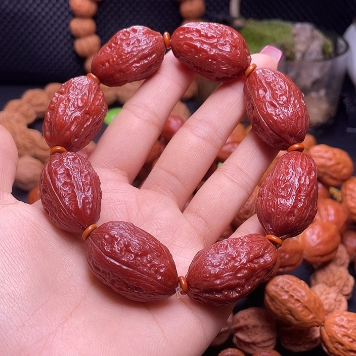 熬***军文玩核桃手串无边大枣