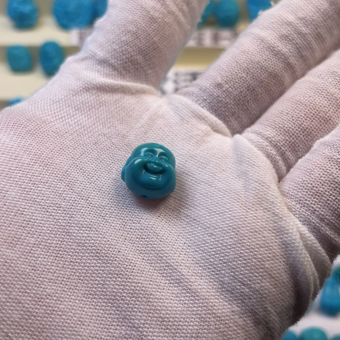 禅***生绿松石未镶嵌天然原矿绿松石雕件