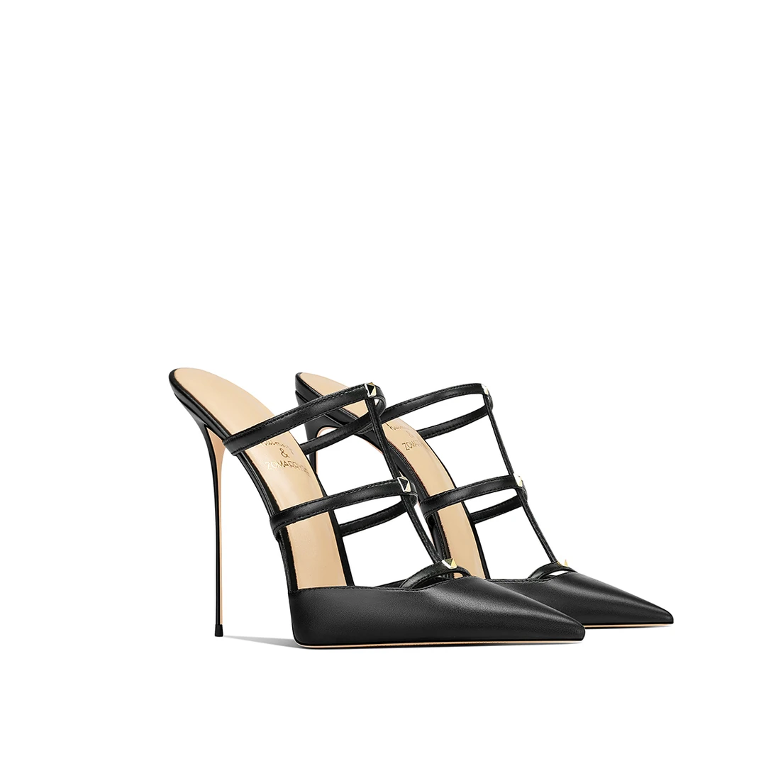 2025夏季新款黑色高跟凉鞋女时尚气质高端名媛风细跟轻奢通勤百搭