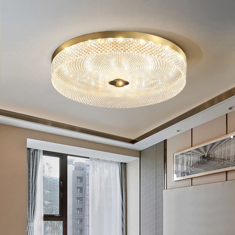 全铜轻奢卧室灯led房间吸顶灯北欧主卧灯具后现代简约灯饰圆