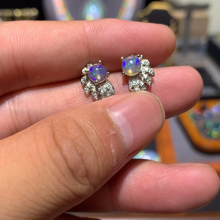 欧泊合金欧泊耳钉