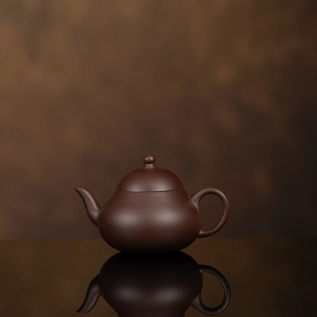 【利贞l鸣远梨形】原矿紫泥110cc手工制宜兴紫砂茶壶STS