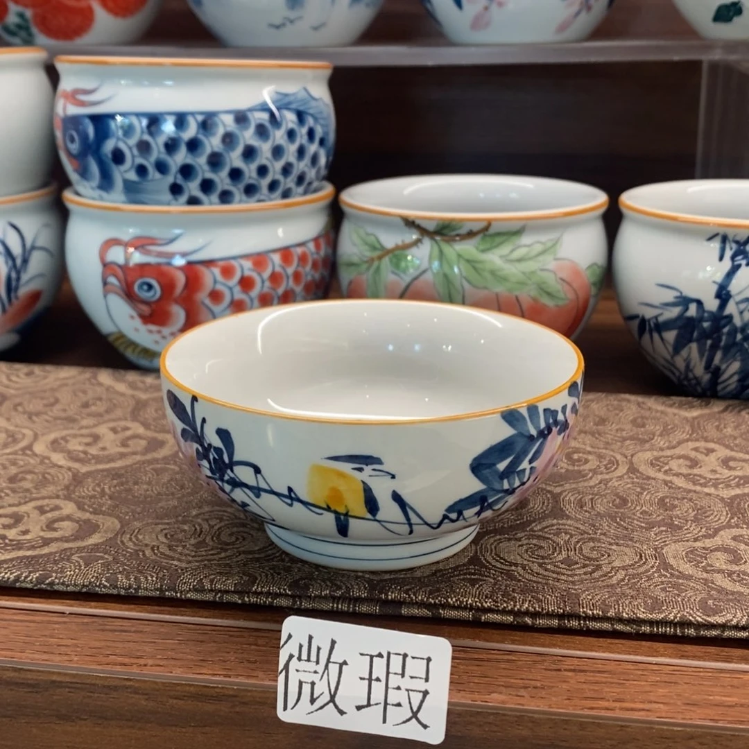 釉下彩老陶泥手工绘制